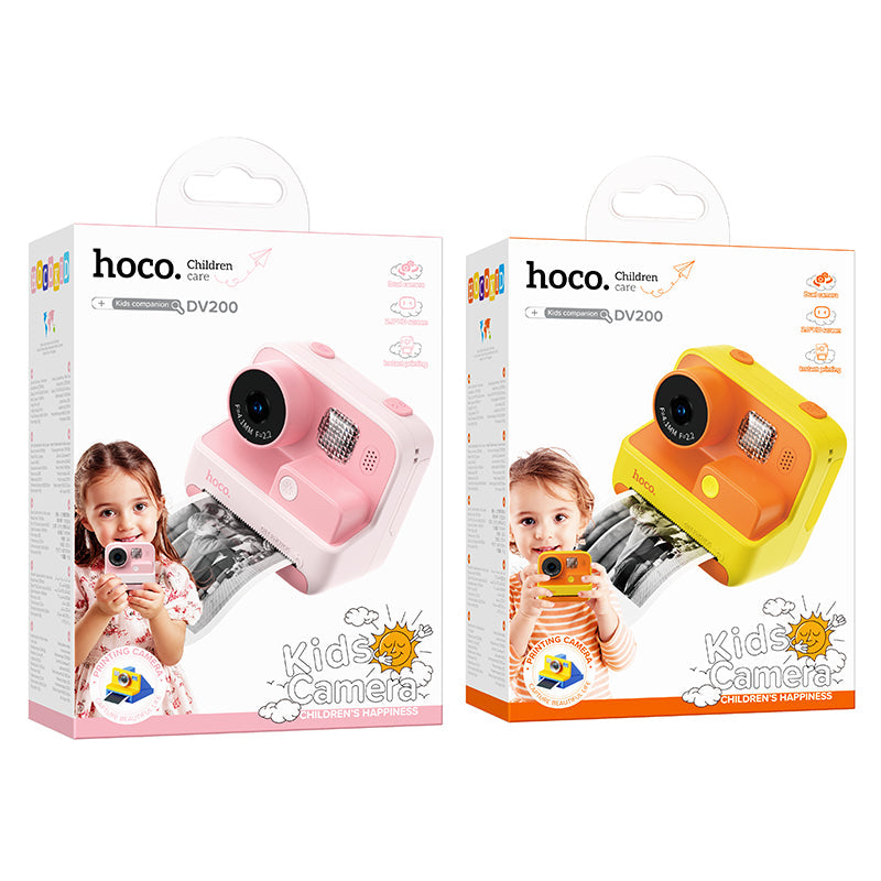 Hoco DV200 Dual Lens Children Printing Camera (Pink, Orange Color) Hoco DV200 Dual Lens Children Printing Camera (Pink, Orange Color)